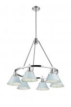  3306-6 CH-DB - Orwell CH 6 Light Chandelier in Chrome with Dusky Blue shades